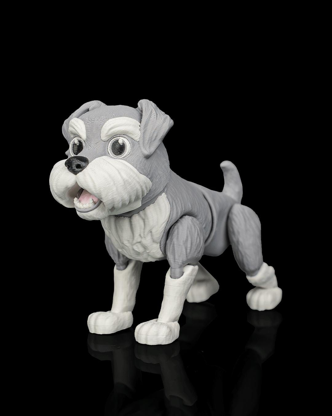 Articulated Schnauzer Figurine, Flexible 3D Printed Fidget Dog Toy, Custom Color Schnauzer Desk Decor, Gift for Dog Mom & Schnauzer Lover