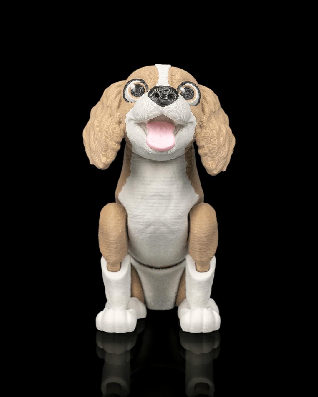 Articulated Cocker Spaniel Figurine, Flexible 3D Printed Fidget Dog Toy, Custom Color Desk Decor, Gift for Dog Mom & Spaniel Lover