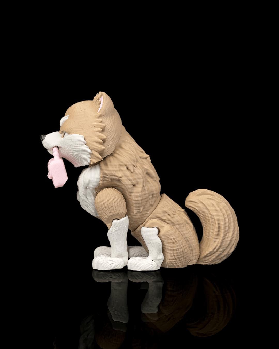 Articulated Pomeranian Figurine, Flexible 3D Printed Fidget Dog Toy, Custom Color Desk Decor, Gift for Dog Mom & Pomeranian Lover