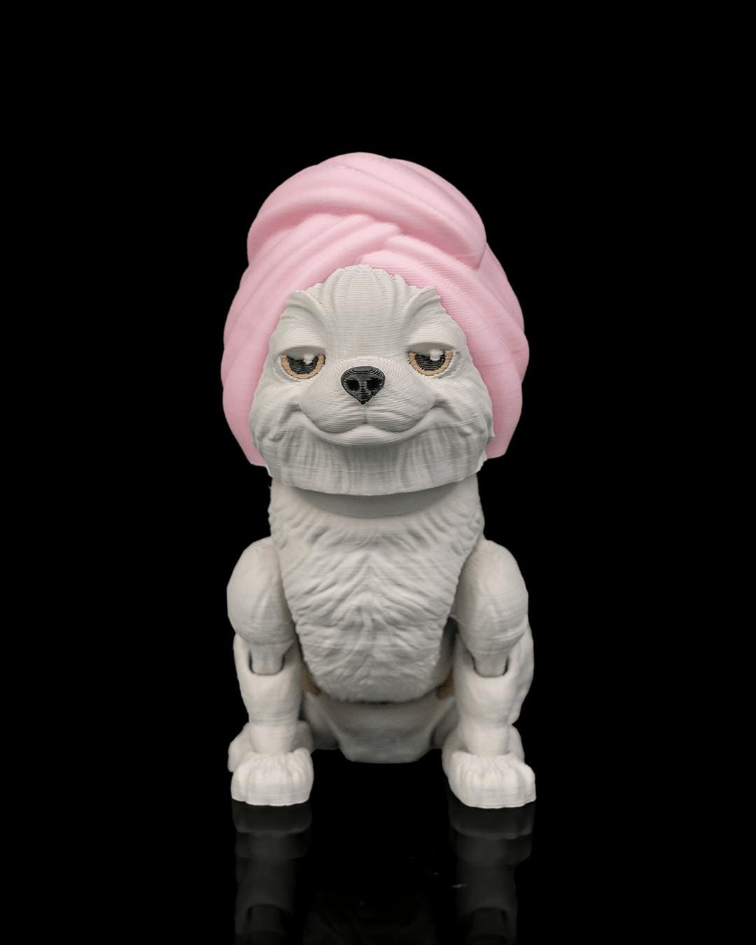 Articulated Shih Tzu Figurine, Flexible 3D Printed Fidget Dog Toy, Custom Color Shih Tzu Desk Decor, Gift for Dog Mom & Shih Tzu Lover