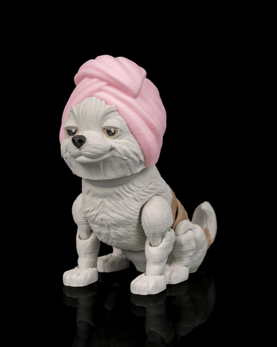 Articulated Shih Tzu Figurine, Flexible 3D Printed Fidget Dog Toy, Custom Color Shih Tzu Desk Decor, Gift for Dog Mom & Shih Tzu Lover