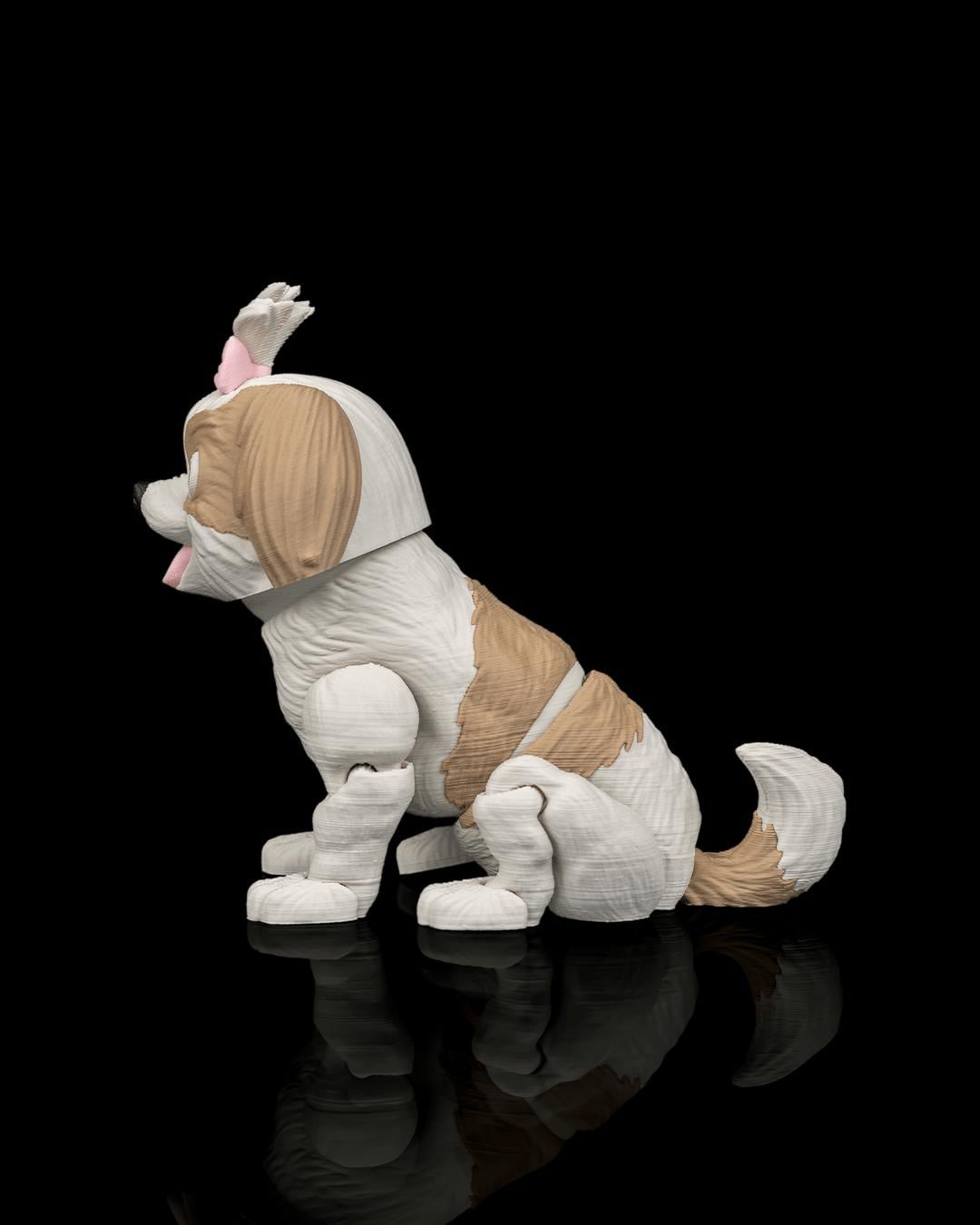Articulated Shih Tzu Figurine, Flexible 3D Printed Fidget Dog Toy, Custom Color Shih Tzu Desk Decor, Gift for Dog Mom & Shih Tzu Lover