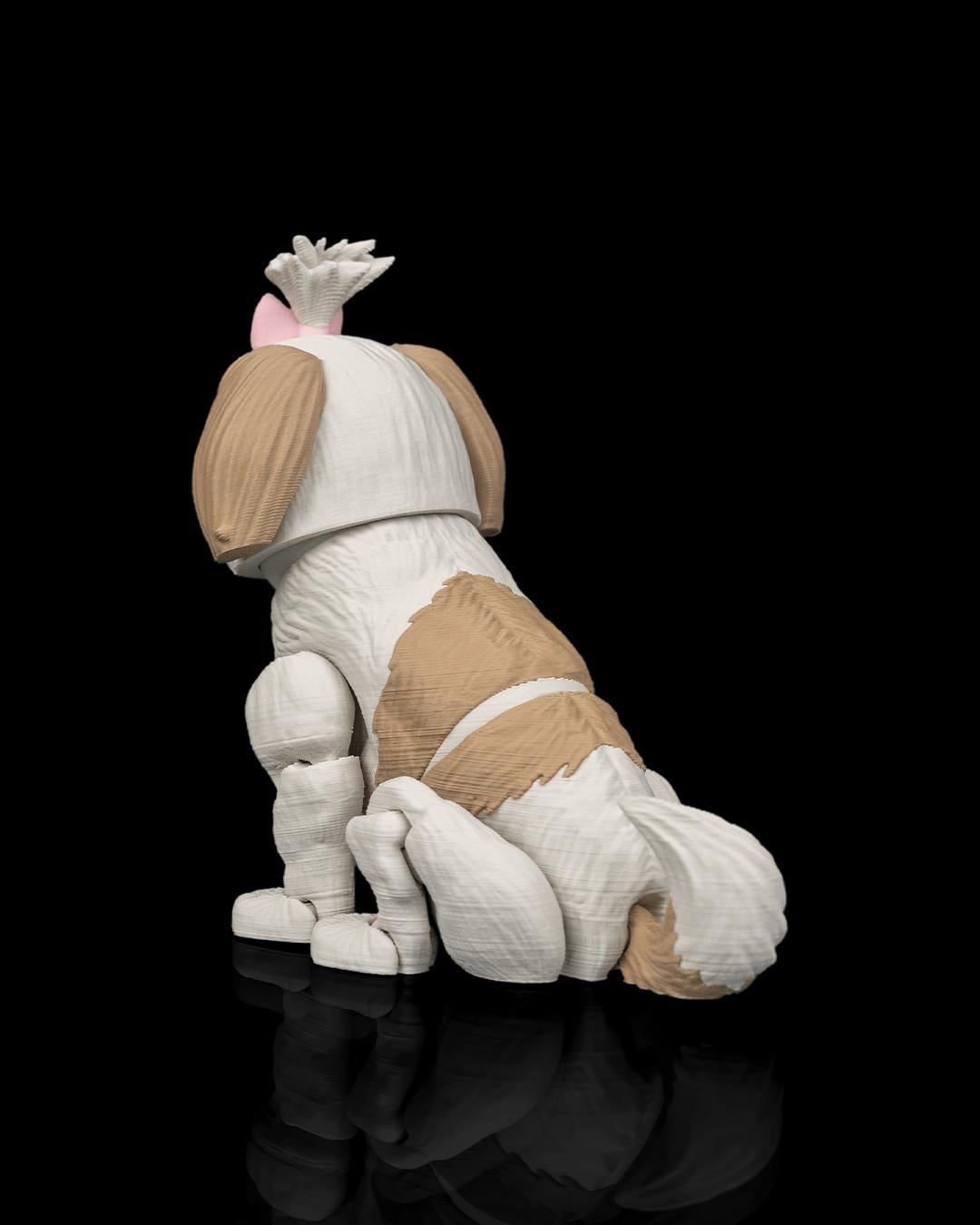 Articulated Shih Tzu Figurine, Flexible 3D Printed Fidget Dog Toy, Custom Color Shih Tzu Desk Decor, Gift for Dog Mom & Shih Tzu Lover