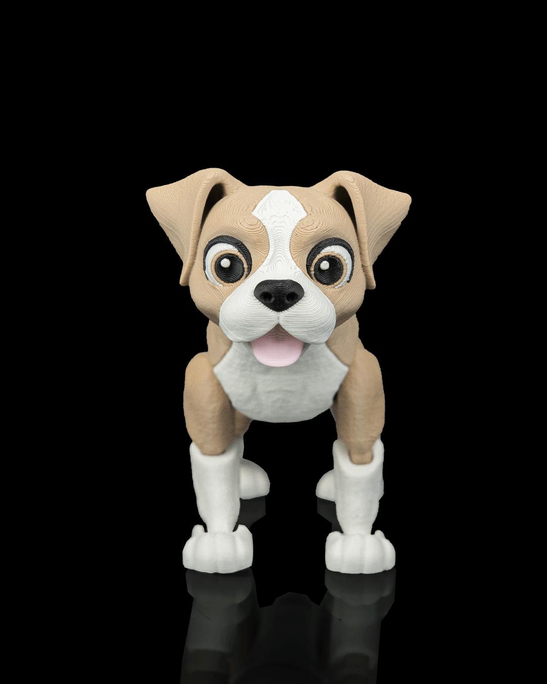 Articulated Boxer Figurine, Flexible 3D Printed Fidget Dog Toy, Custom Color Boxer Desk Decor, Gift for Dog Mom & Boxer Lover