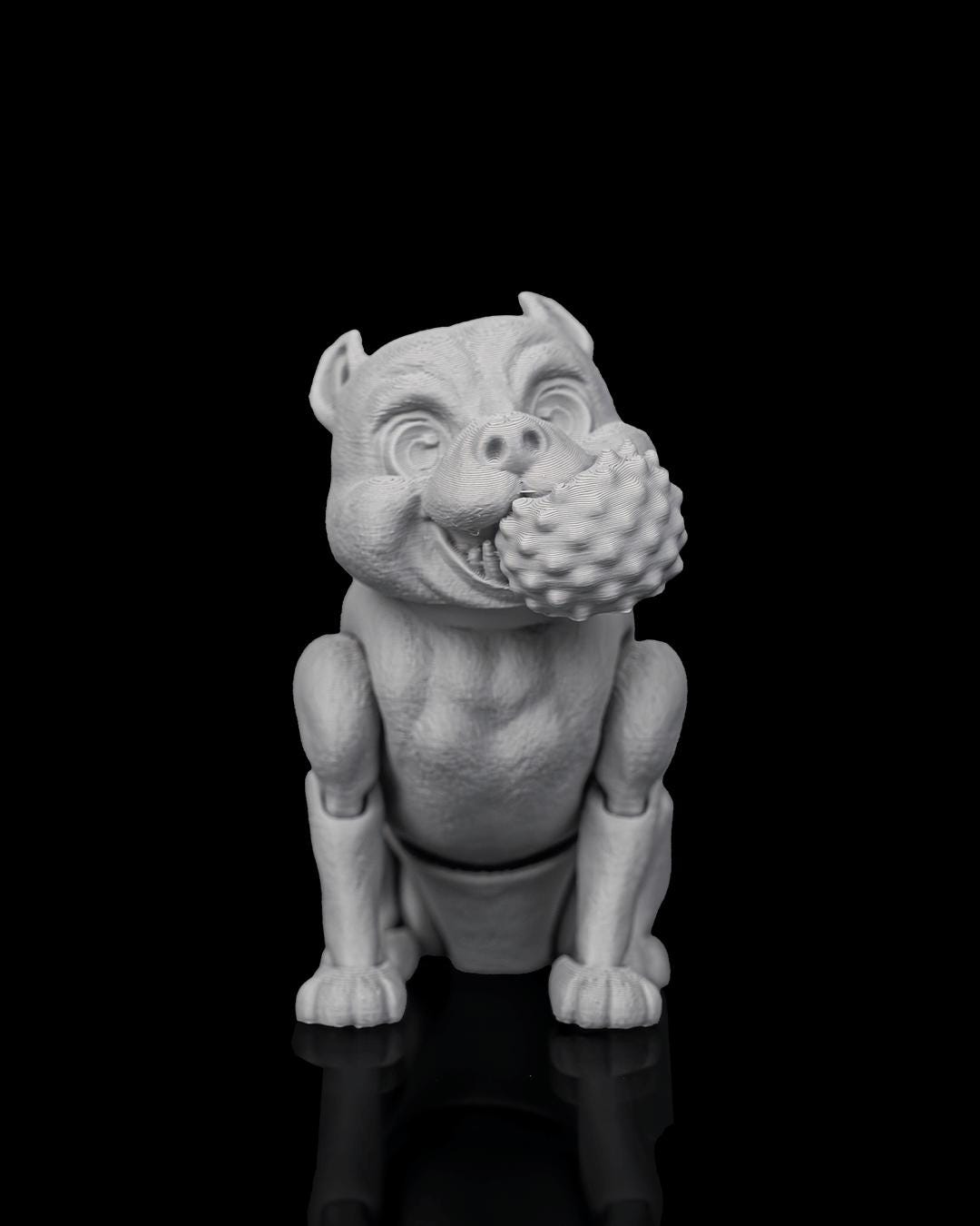 Articulated American Bully Figurine, Flexible 3D Printed Fidget Dog Toy, Custom Color Desk Decor, Gift for Dog Mom & Bully Lover