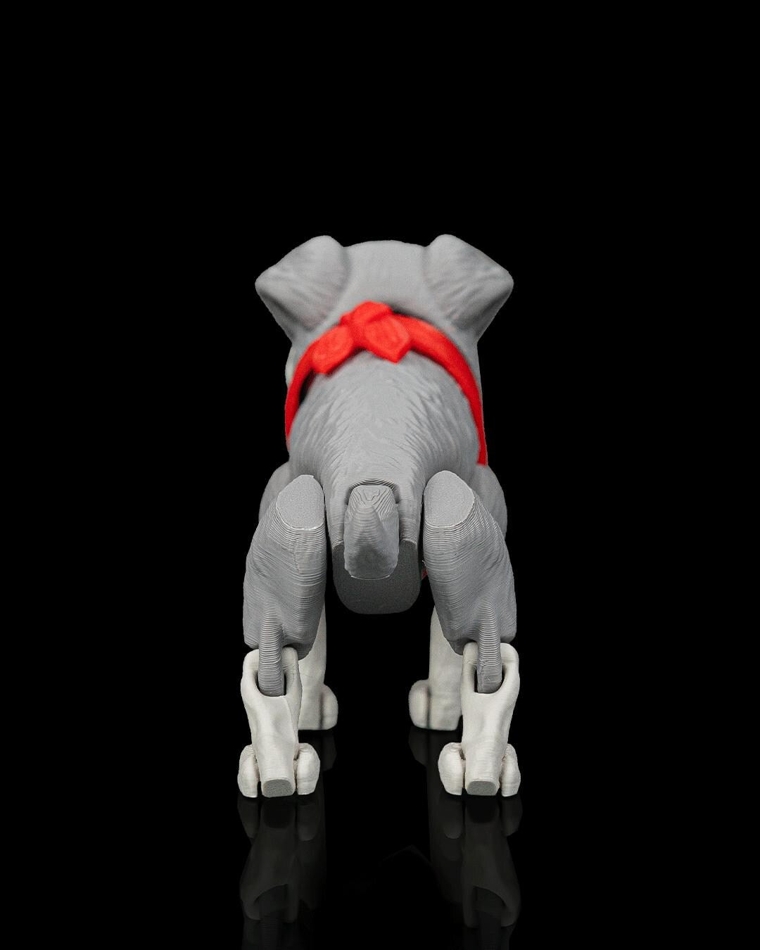 Articulated Schnauzer Figurine, Flexible 3D Printed Fidget Dog Toy, Custom Color Schnauzer Desk Decor, Gift for Dog Mom & Schnauzer Lover