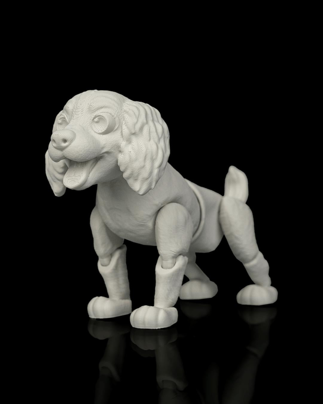 Articulated Cocker Spaniel Figurine, Flexible 3D Printed Fidget Dog Toy, Custom Color Desk Decor, Gift for Dog Mom & Spaniel Lover
