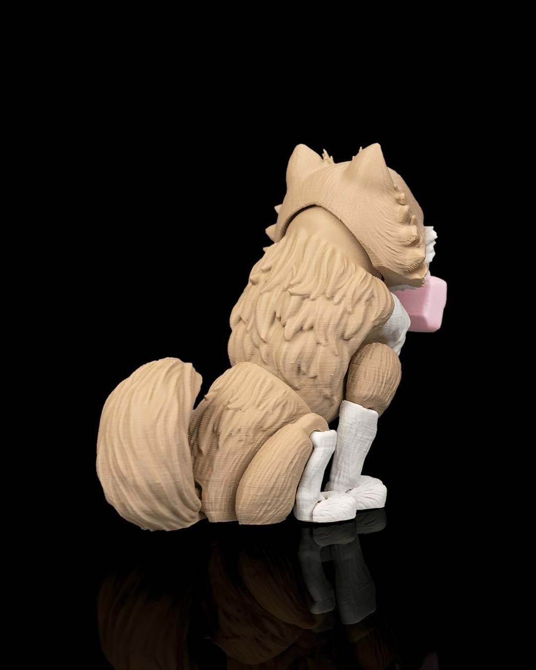 Articulated Pomeranian Figurine, Flexible 3D Printed Fidget Dog Toy, Custom Color Desk Decor, Gift for Dog Mom & Pomeranian Lover