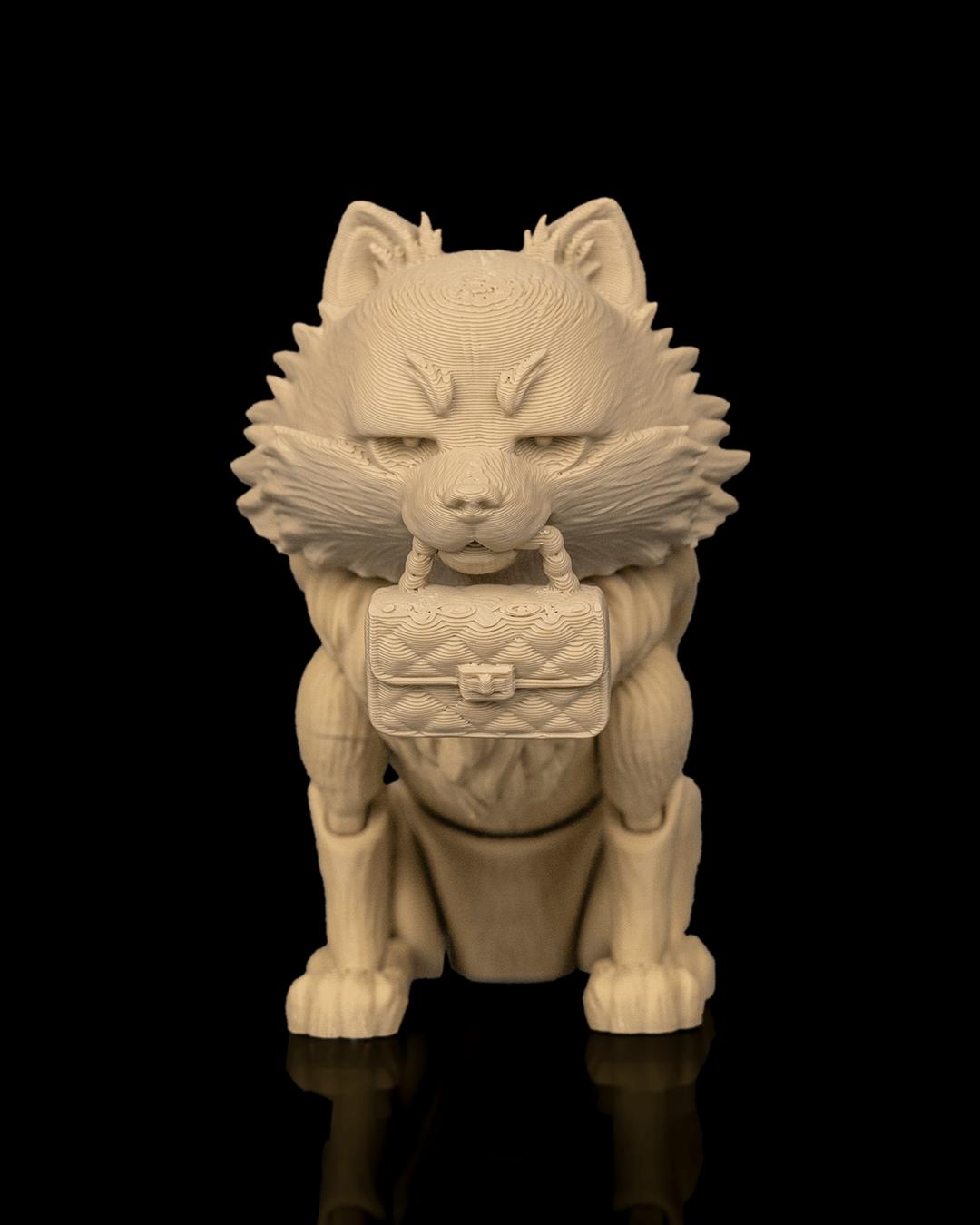 Articulated Pomeranian Figurine, Flexible 3D Printed Fidget Dog Toy, Custom Color Desk Decor, Gift for Dog Mom & Pomeranian Lover