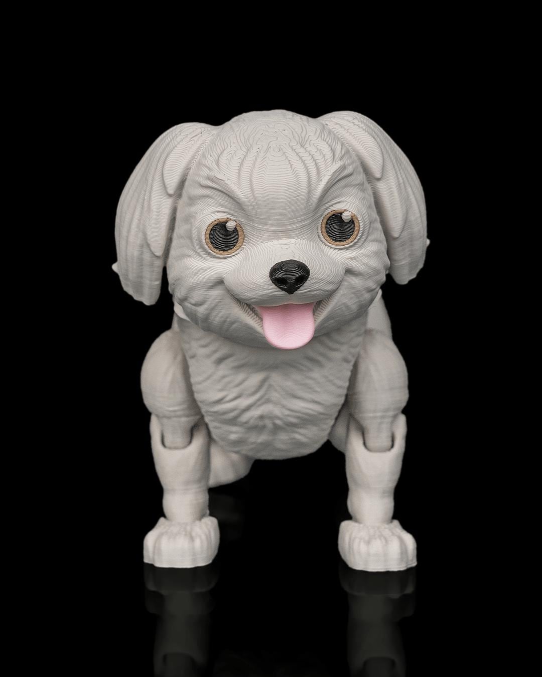 Articulated Shih Tzu Figurine, Flexible 3D Printed Fidget Dog Toy, Custom Color Shih Tzu Desk Decor, Gift for Dog Mom & Shih Tzu Lover