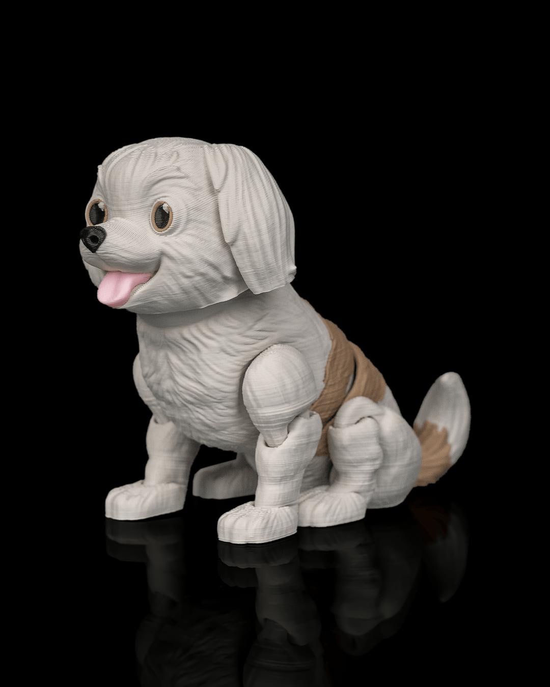 Articulated Shih Tzu Figurine, Flexible 3D Printed Fidget Dog Toy, Custom Color Shih Tzu Desk Decor, Gift for Dog Mom & Shih Tzu Lover