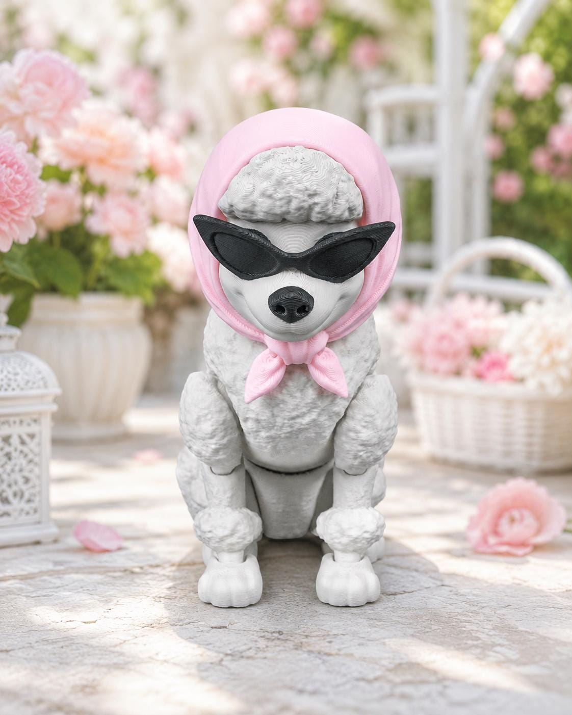 Articulated Poodle Figurine, Flexible 3D Printed Fidget Dog Toy, Custom Color Poodle Desk Decor, Gift for Dog Mom & Pood