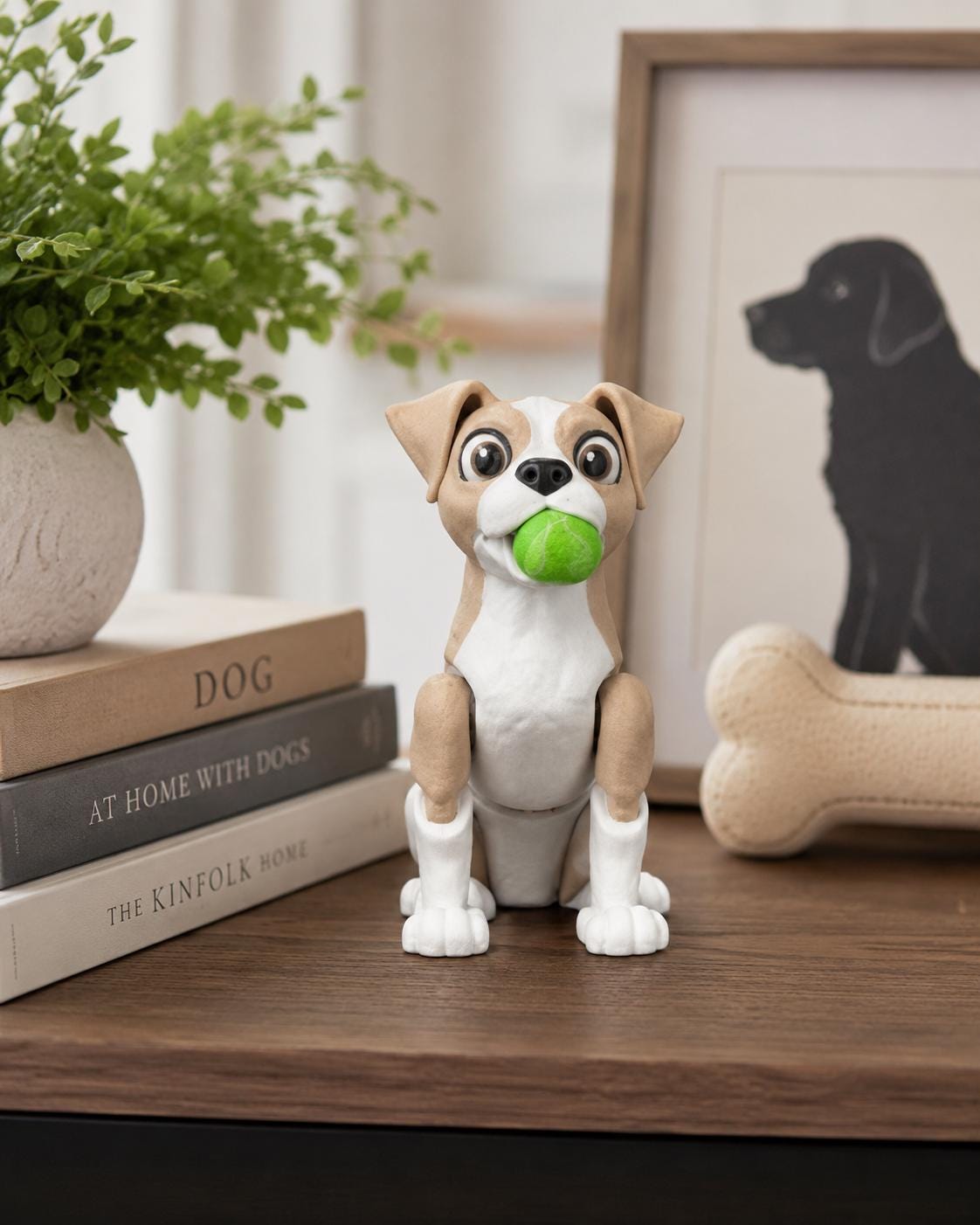Articulated Boxer Figurine, Flexible 3D Printed Fidget Dog Toy, Custom Color Boxer Desk Decor, Gift for Dog Mom & Boxer 
