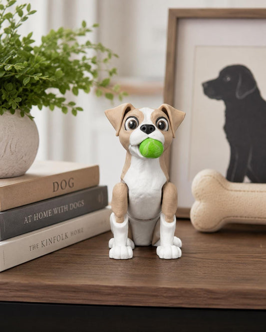 Articulated Boxer Figurine, Flexible 3D Printed Fidget Dog Toy, Custom Color Boxer Desk Decor, Gift for Dog Mom & Boxer 