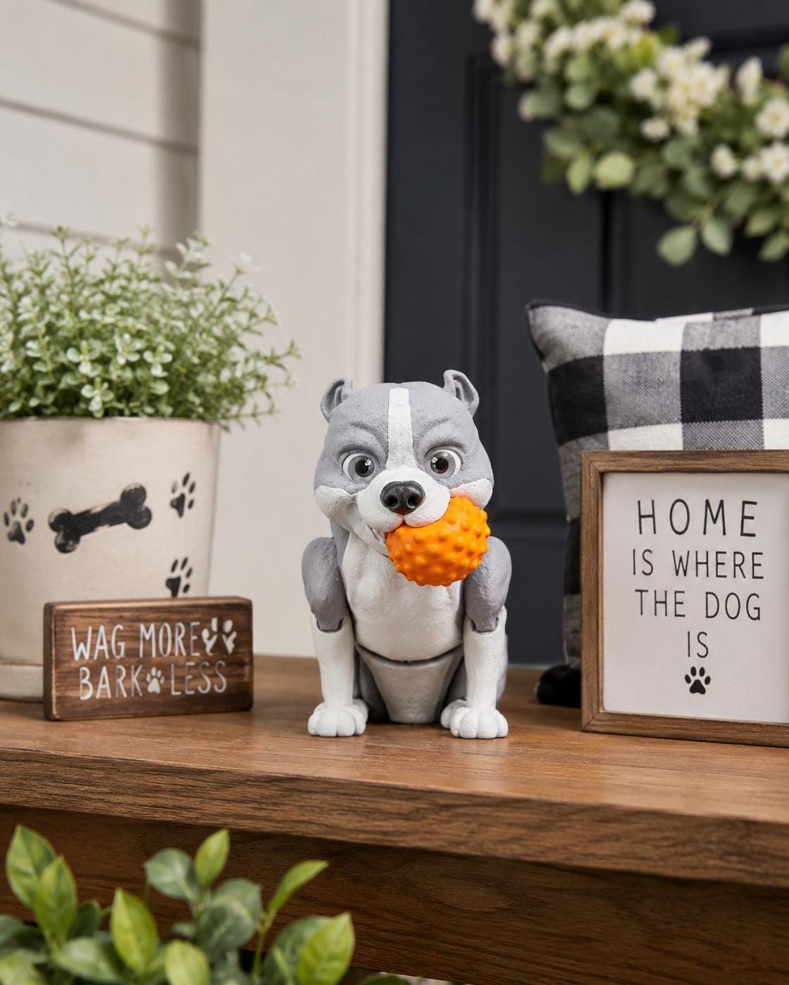 Articulated American Bully Figurine, Flexible 3D Printed Fidget Dog Toy, Custom Color Desk Decor, Gift for Dog Mom & Bul