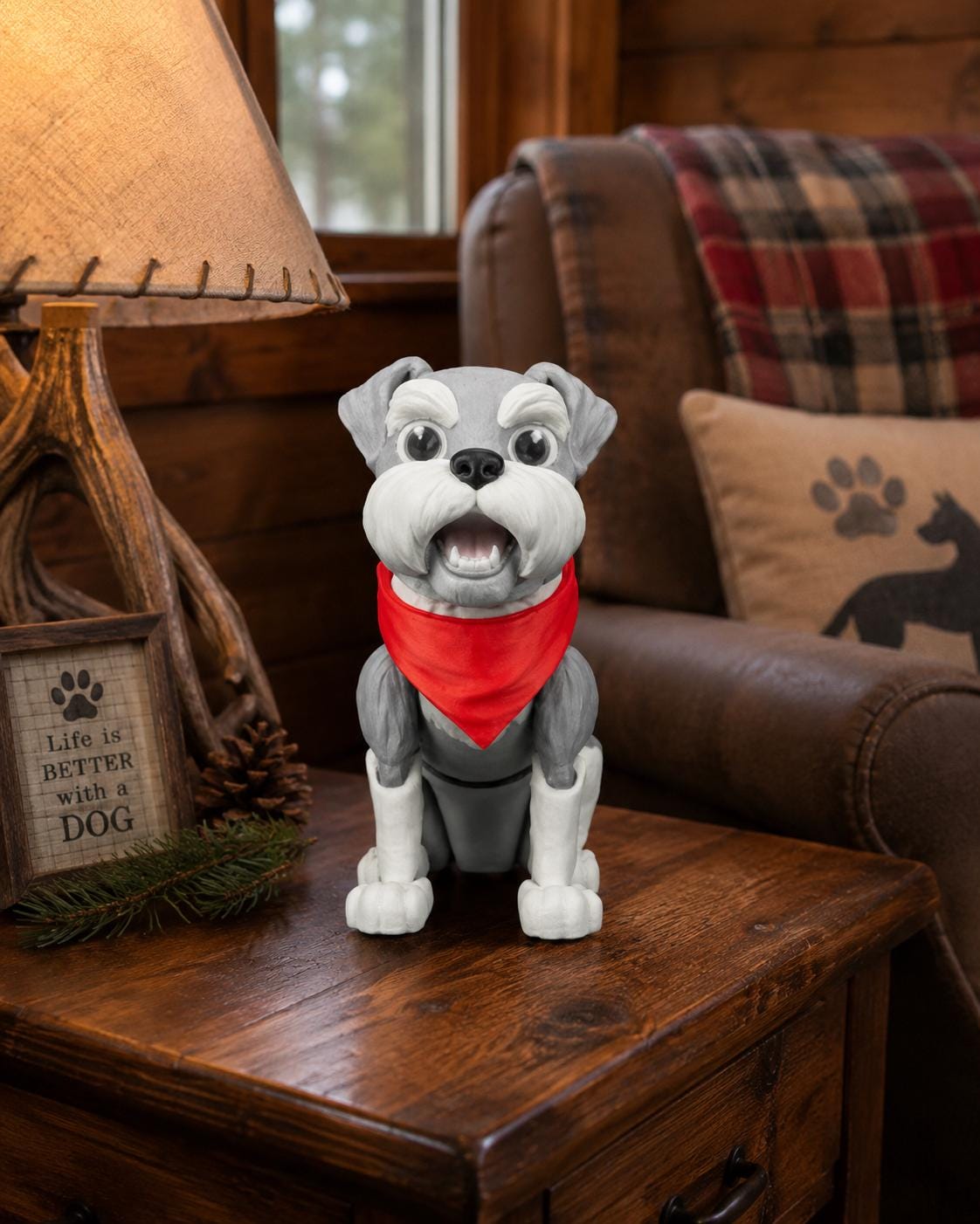 Articulated Schnauzer Figurine, Flexible 3D Printed Fidget Dog Toy, Custom Color Schnauzer Desk Decor, Gift for Dog Mom 