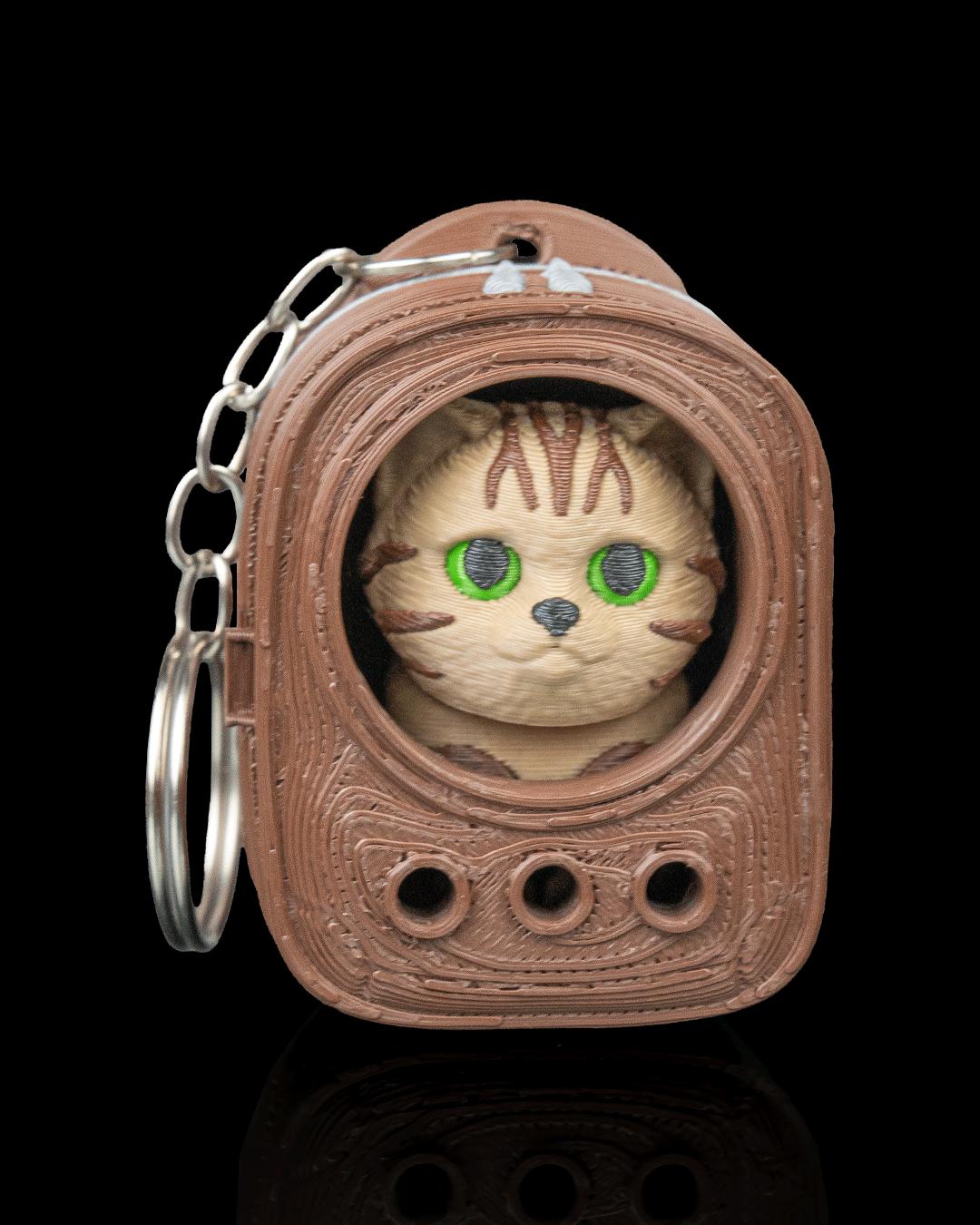 Cat Carrier Backpack Keychains | 3D Printed Kitty Bag Charm | Cat Lover Gift | Cat Mom Gift | Stocking Stuffer | Purse Charm