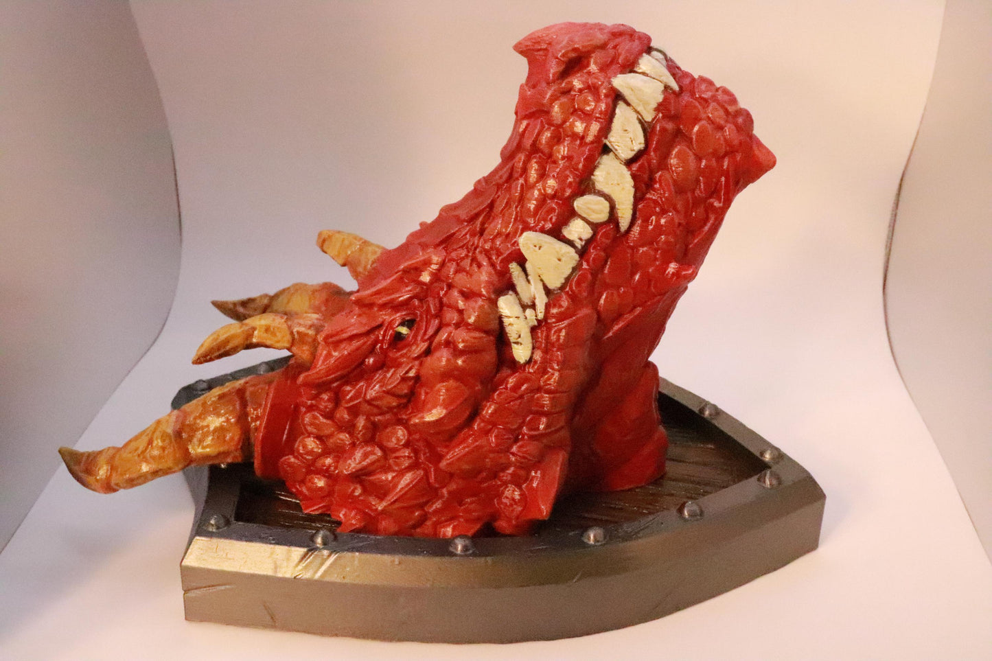 Fantasy Dragon Head Trophy - Exquisite 3D Printed Fantasy Decor - Ready to Paint