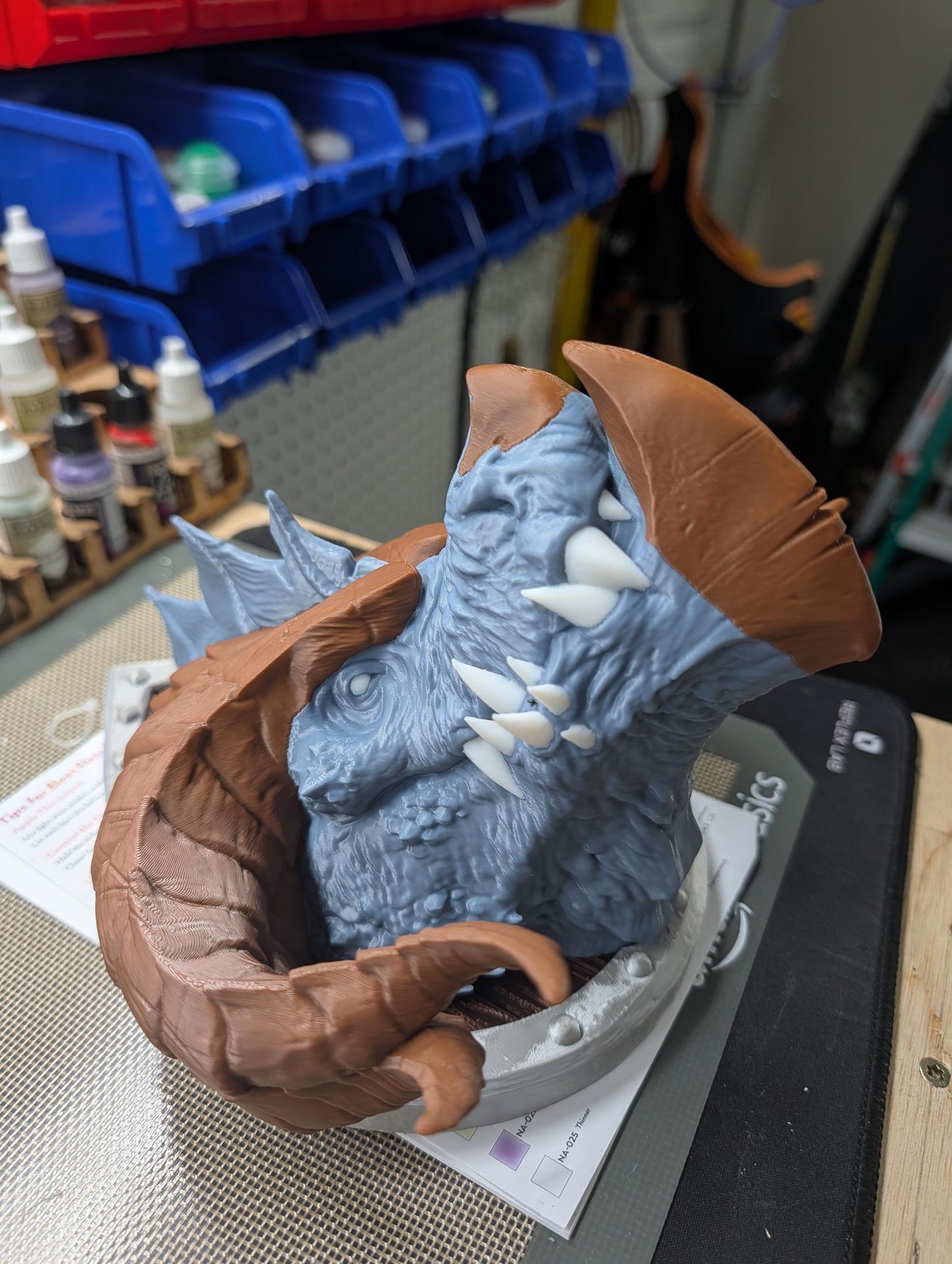 Titan Dragon Head Trophy - Exquisite 3D Printed Fantasy Decor - Ready to Paint