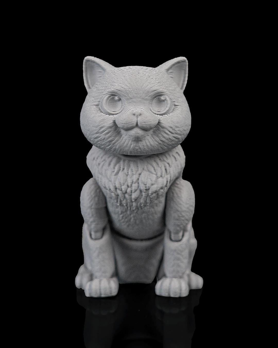 Articulated British Shorthair Cat Fidget Toy, Flexi 3D Printed Cat with 2 Interchangeable Heads, Desk Pet Gift for Cat Lovers