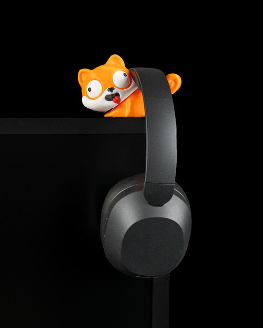 Loyal Squire - Headphone Holder - Colorful Desktop Buddy Figure - Cute Desk Decor -Monitor Shelf Companion