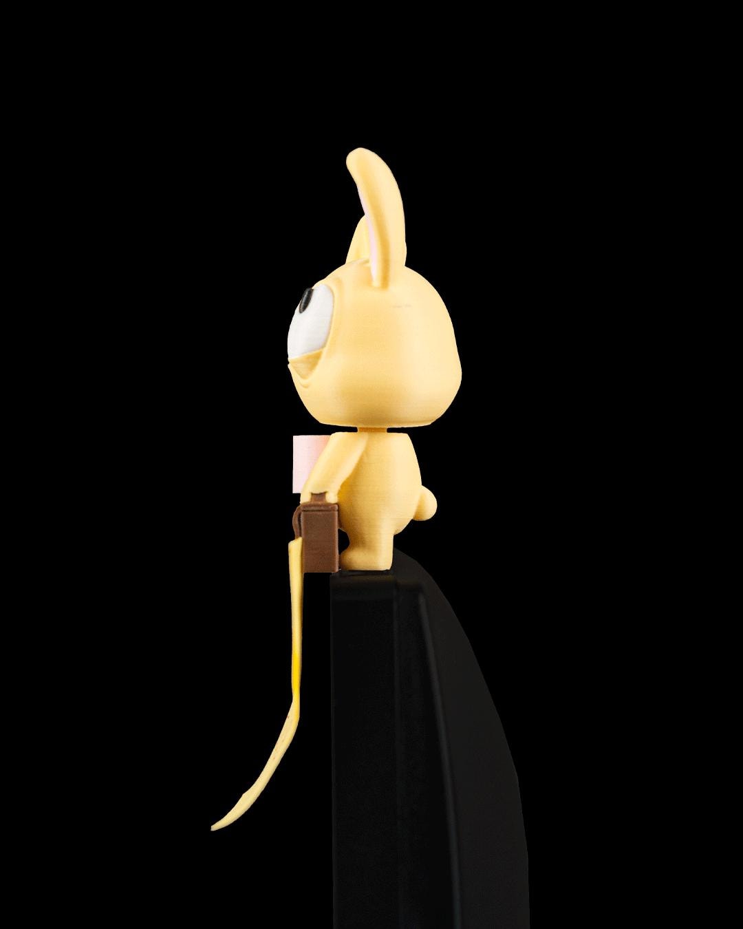 Office Bunny - Note Holder - Colorful Desktop Buddy Figure - Cute Desk Decor -Monitor Shelf Companion