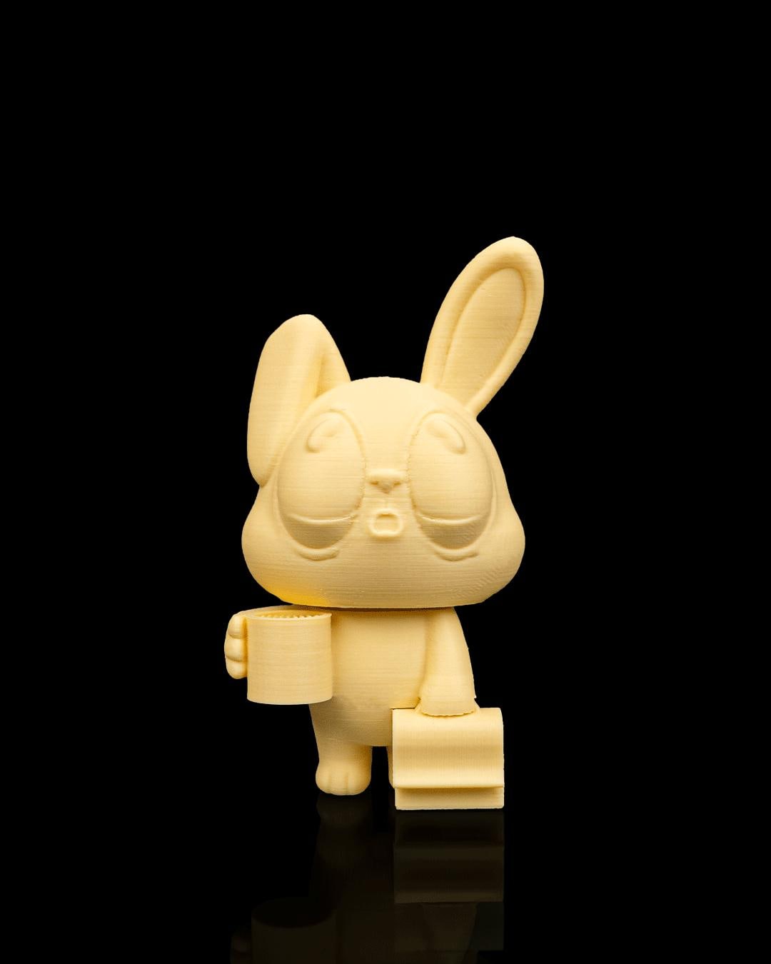 Office Bunny - Note Holder - Colorful Desktop Buddy Figure - Cute Desk Decor -Monitor Shelf Companion