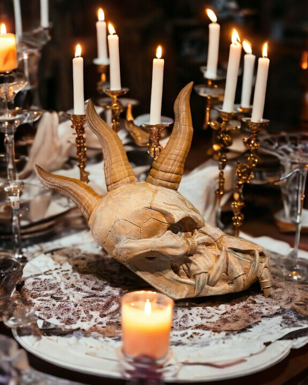 Black Dragon Skull – Multicolor Fantasy Display Piece