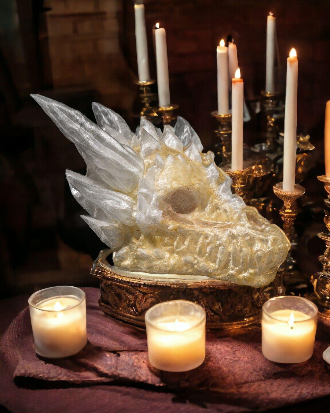 Diamond Dragon Skull – Fantasy Display Piece
