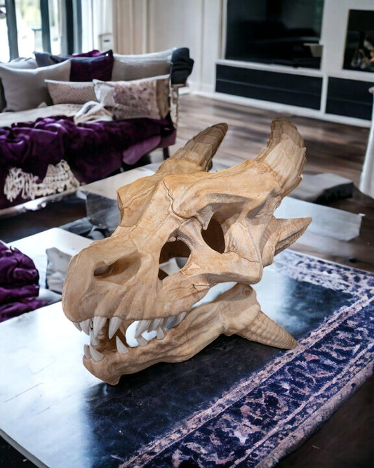 3D Printed Epic Red Dragon Skull – Multicolor Fantasy Display Piece