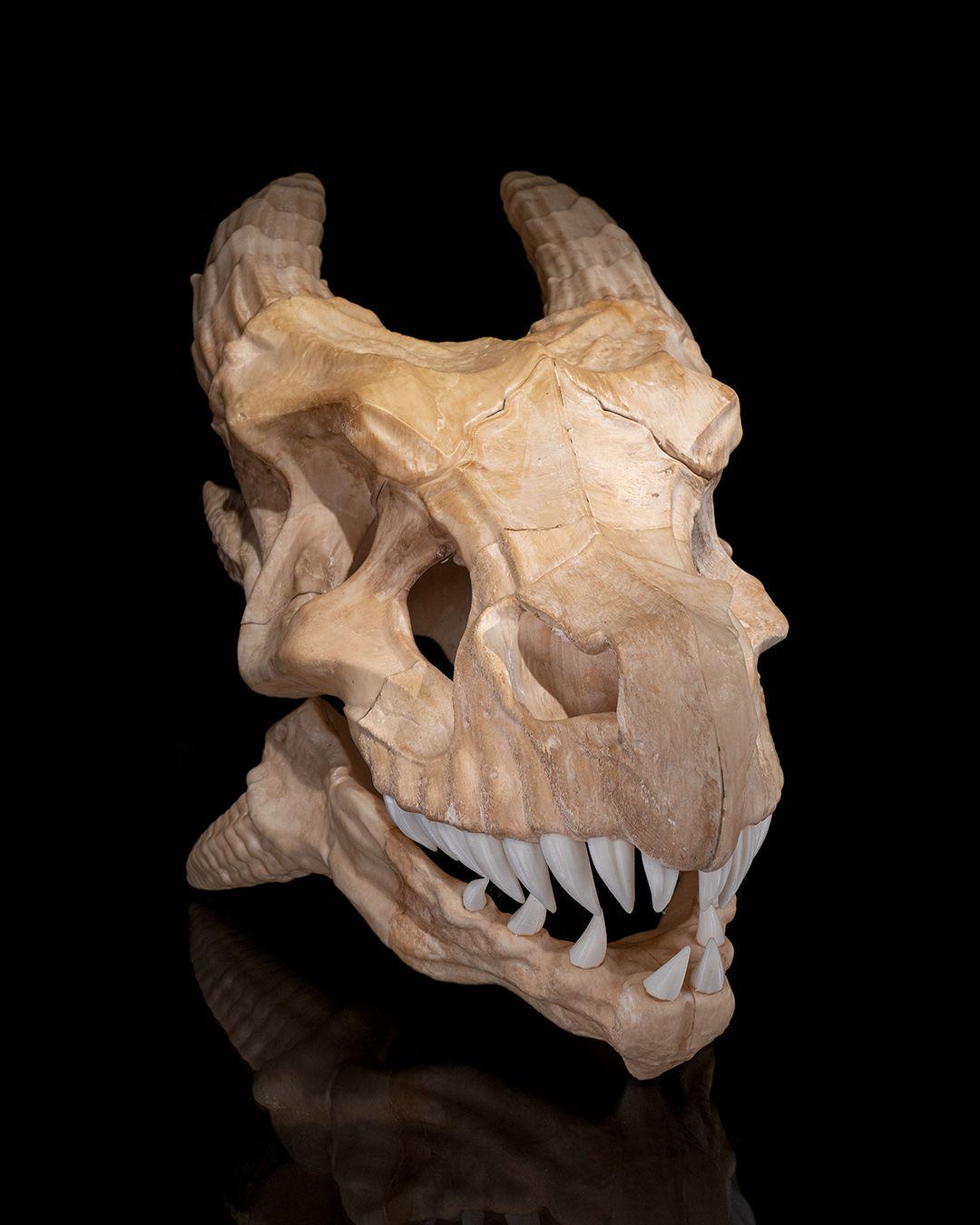 3D Printed Epic Red Dragon Skull – Multicolor Fantasy Display Piece