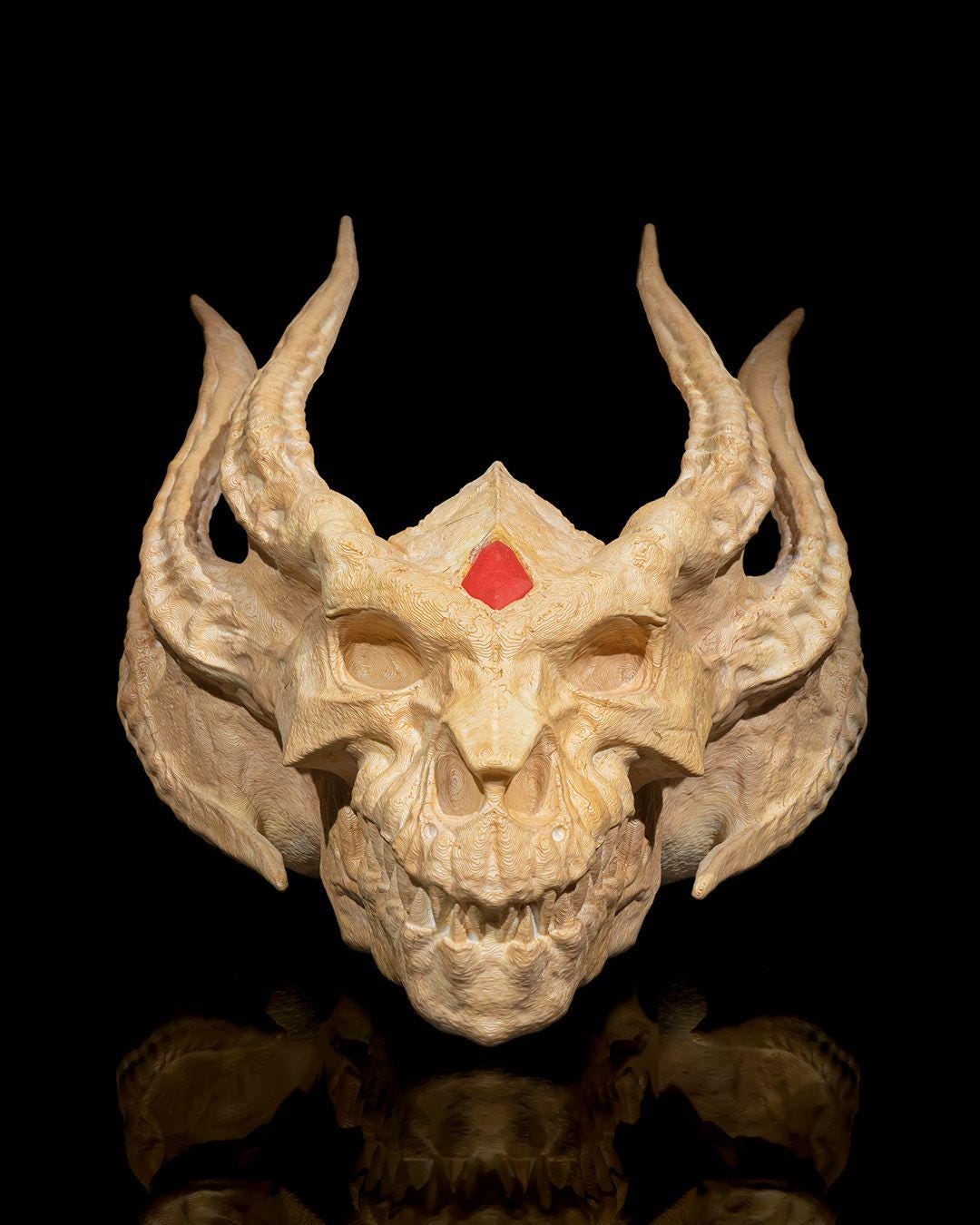 Silver Dragon Skull –  Fantasy Display