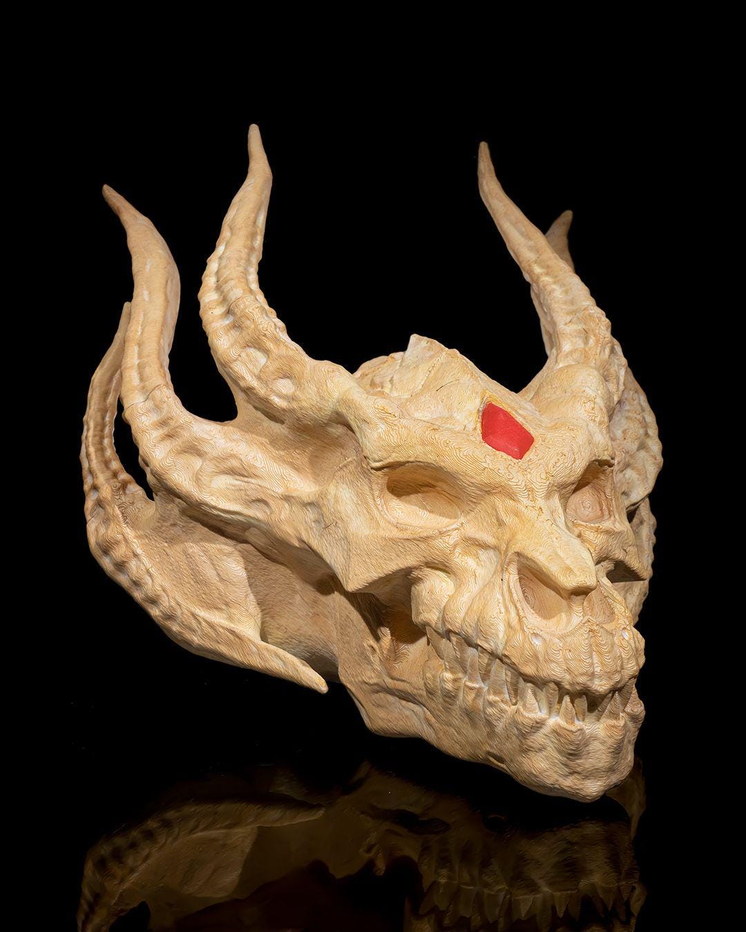 Silver Dragon Skull –  Fantasy Display