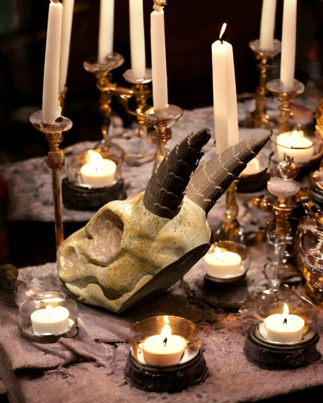 Silver Hatchling Skull –  Fantasy Display Piece