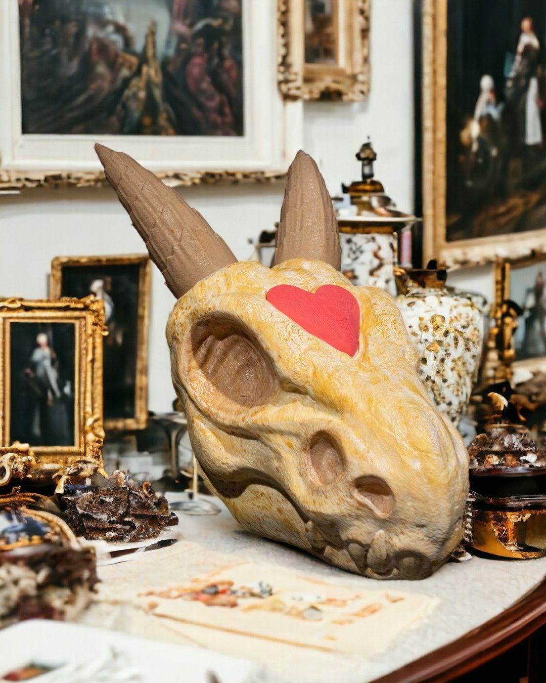 Silver Hatchling Skull –  Fantasy Display Piece