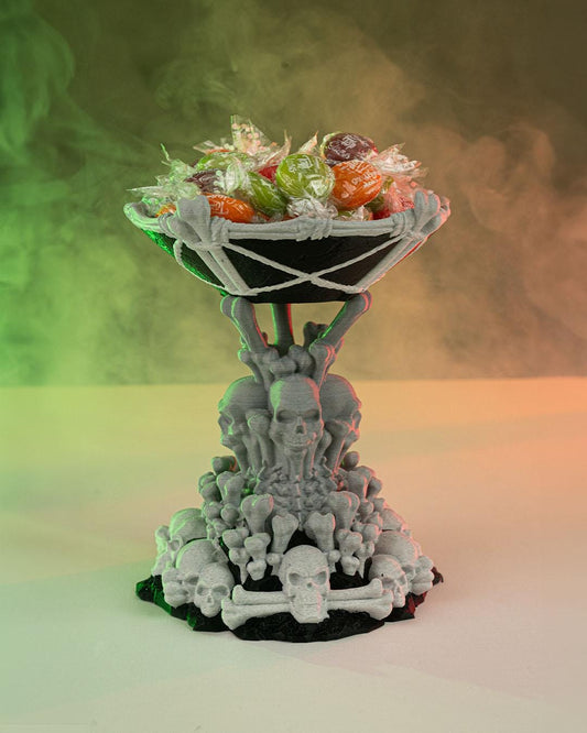 Bonetower Halloween Candy Bucket, Spooky Trick or Treat Basket, Colorful Halloween Decor, Kids Candy Holder, Trick r Tre
