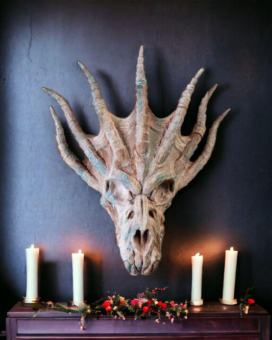 Blue Dragon Skull – Fantasy Display Piece