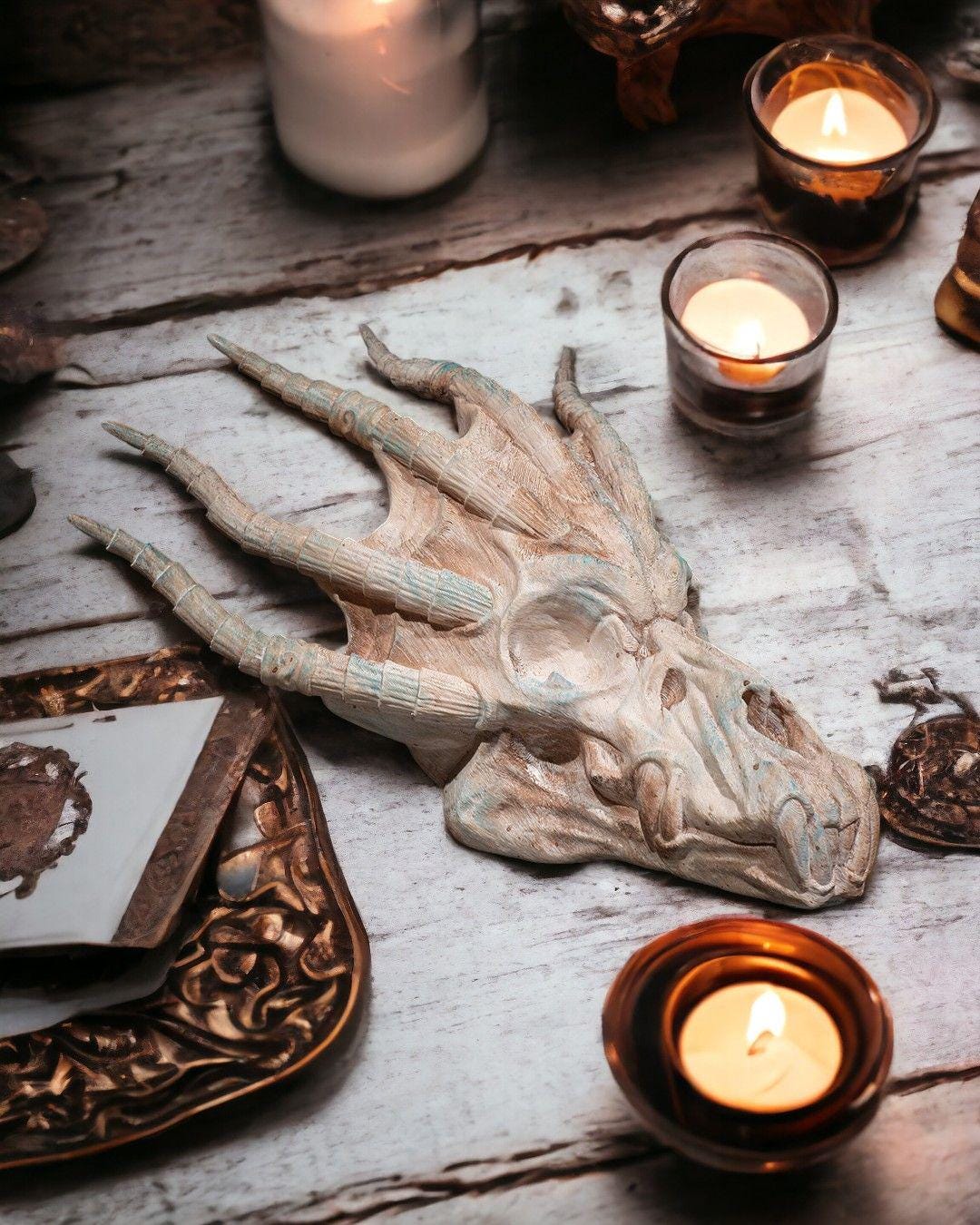 Blue Dragon Skull – Fantasy Display Piece