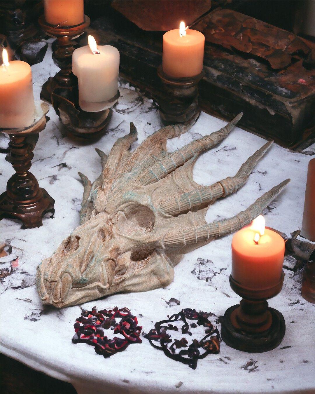 Blue Dragon Skull – Fantasy Display Piece