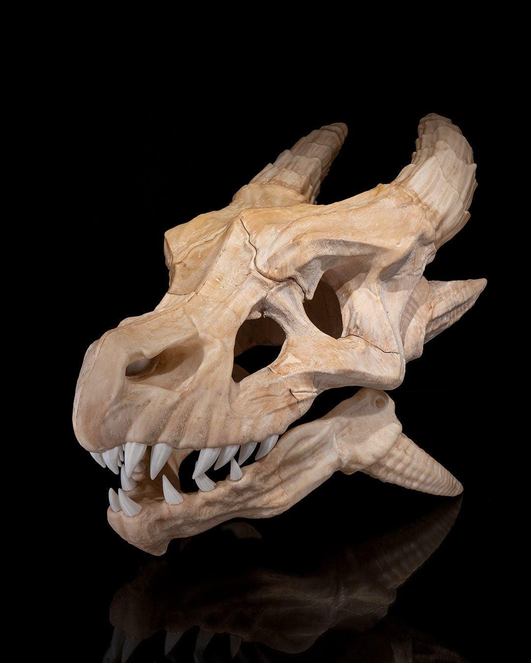 3D Printed Epic Red Dragon Skull – Multicolor Fantasy Display Piece