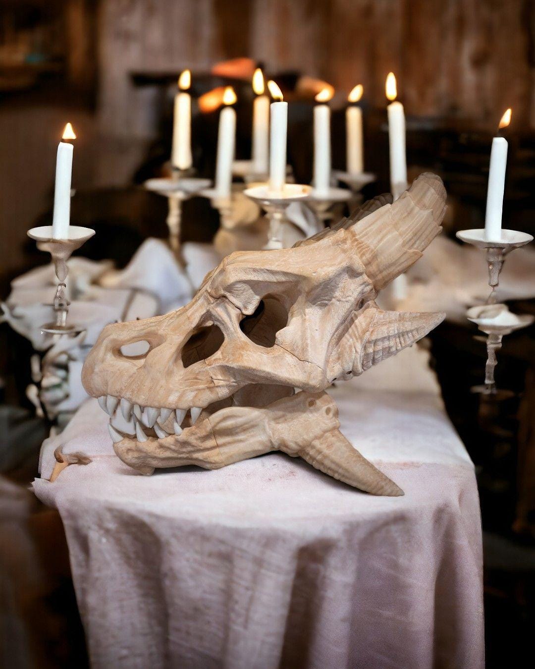 3D Printed Epic Red Dragon Skull – Multicolor Fantasy Display Piece