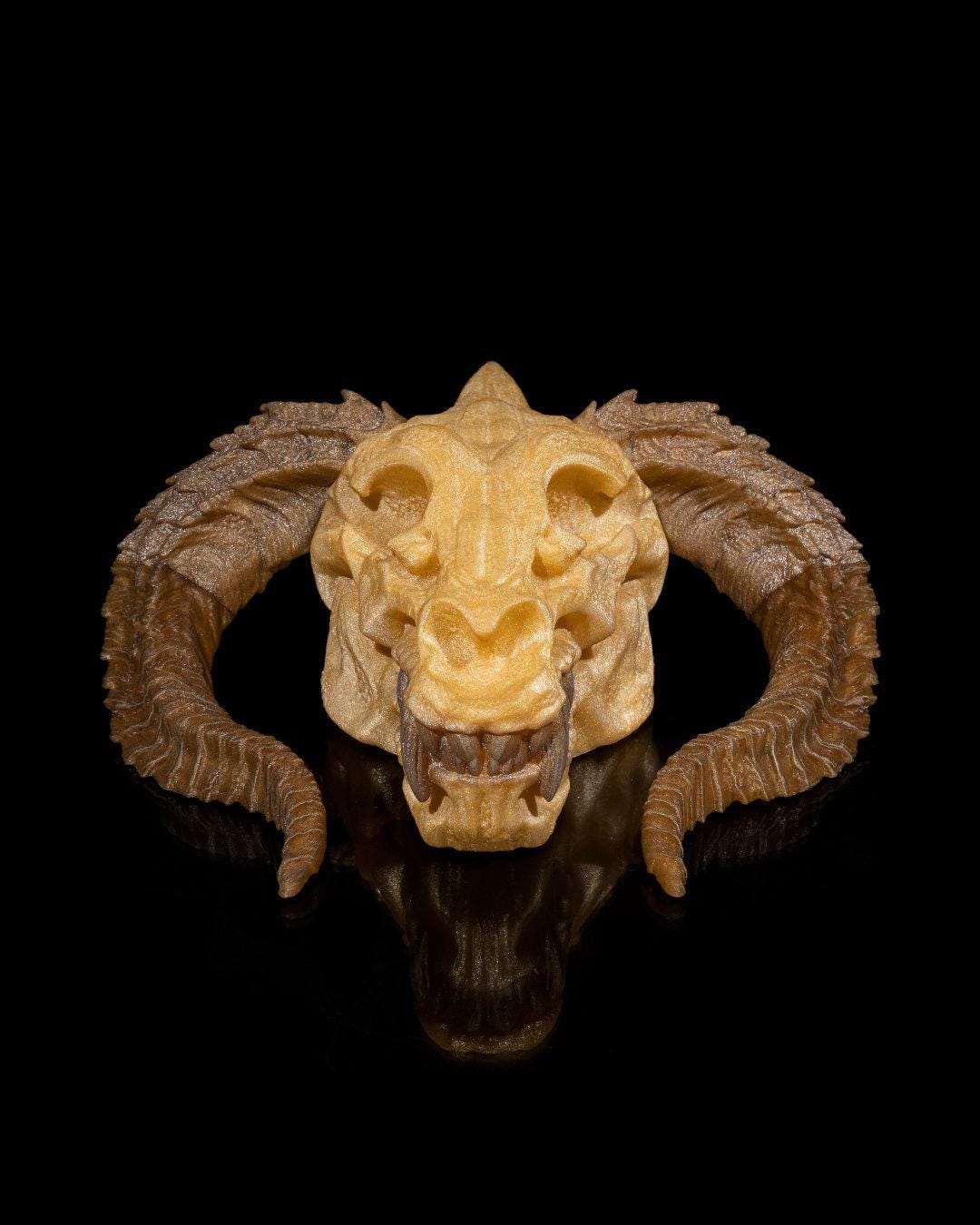 Gold Dragon Skull – Fantasy Display Piece
