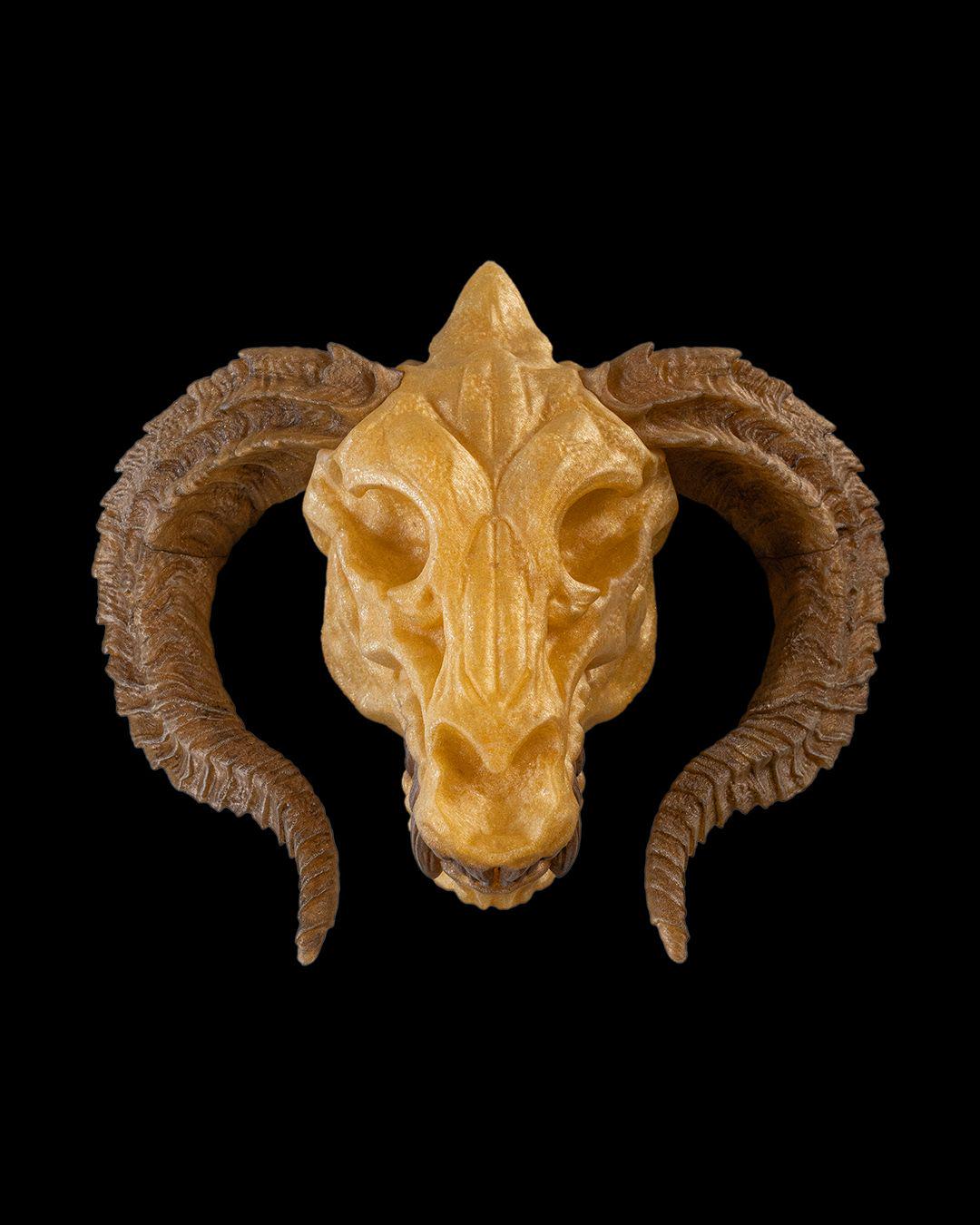 Gold Dragon Skull – Fantasy Display Piece