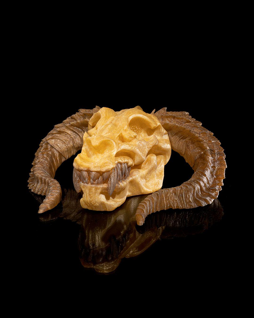 Gold Dragon Skull – Fantasy Display Piece