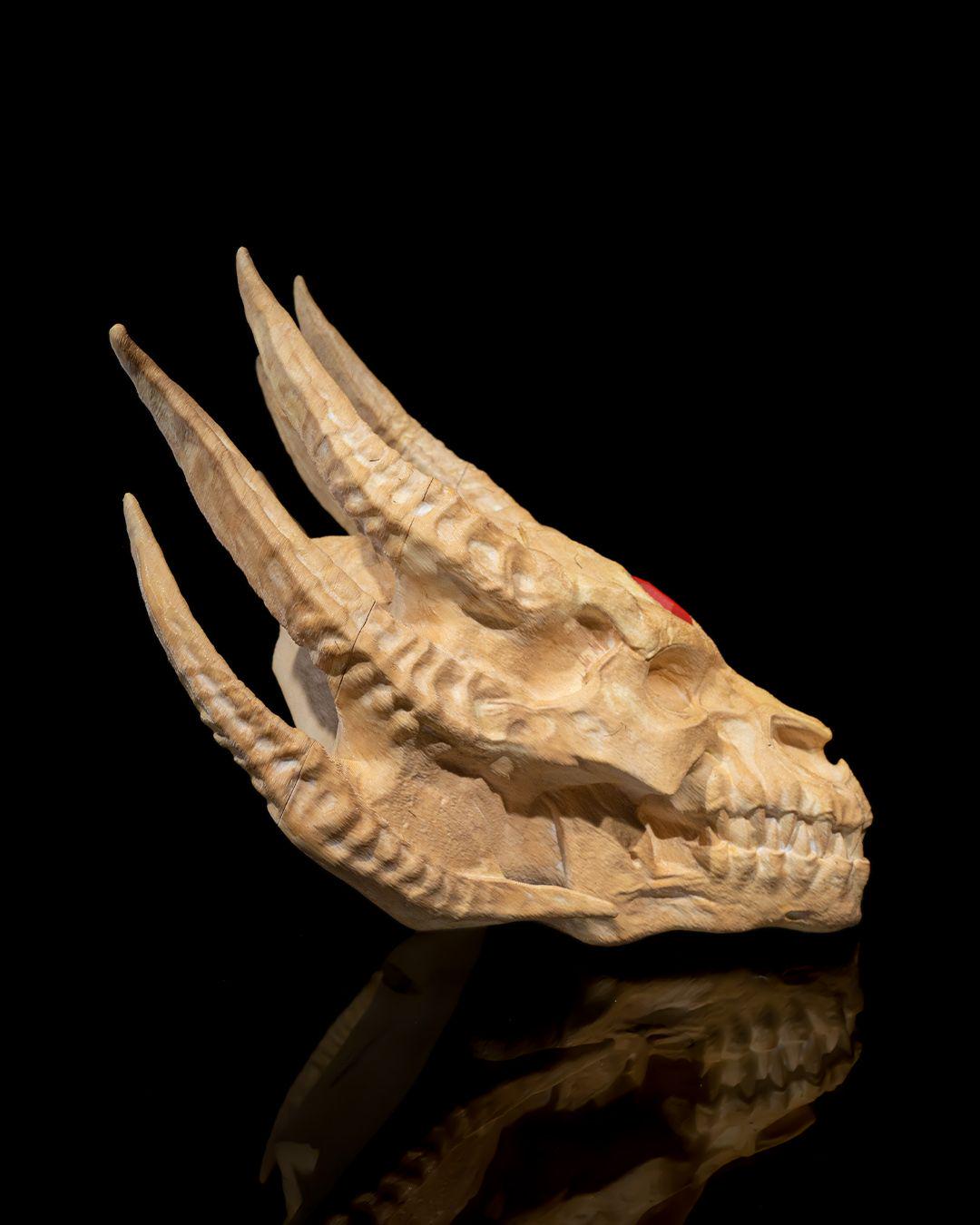 Silver Dragon Skull –  Fantasy Display