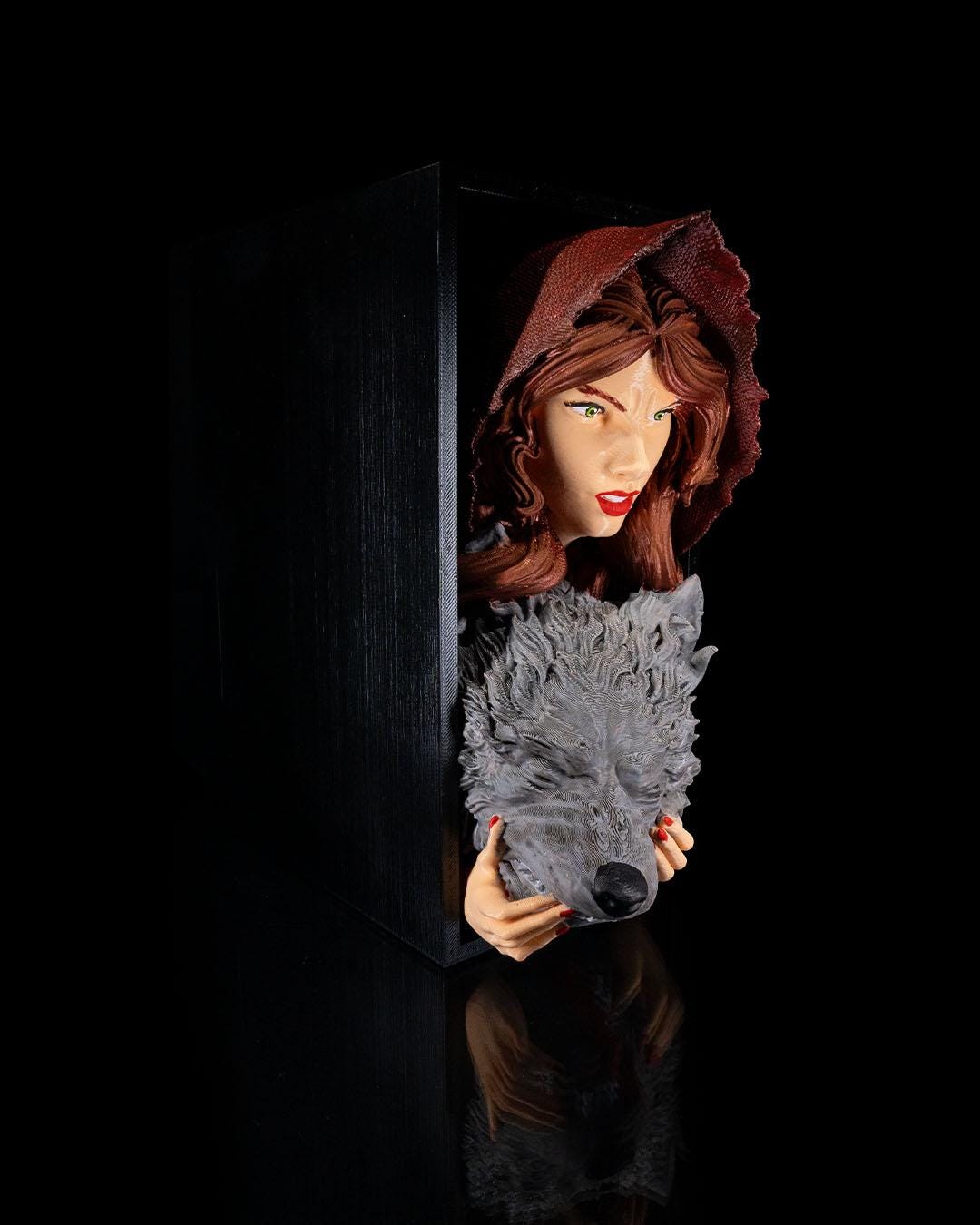 Little Red Halloween Book Nook Bookshelf Insert, Spooky Library Decor, Haunted Shelf Display, Gothic Home Decoration, Fa