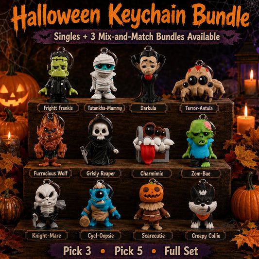 Halloween Monster Figures, Cute Spooky Collectibles, Monster Figurines, Halloween Decor, Spooky Gifts, Pick 3 Pick 5 Ful