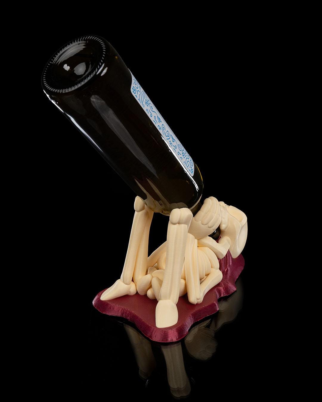 All Spine no Whine Wine Holder, Halloween Spooky Party Decoration, Whimsical Seasonal Display, Haunted House Accent, Fun