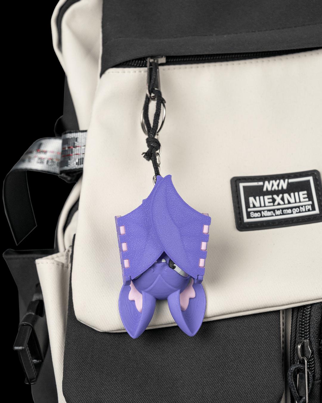 Colorful Foldable Bat Keychain, Cute Fantasy Bat Collectible, Hidden Wings, Bat Lover Gift, Optional Display Tree, Whims
