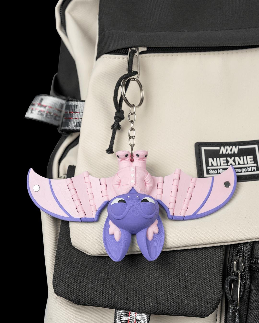 Colorful Foldable Bat Keychain, Cute Fantasy Bat Collectible, Hidden Wings, Bat Lover Gift, Optional Display Tree, Whims